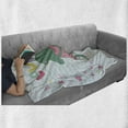thumbnail image 6 of Gator Soft Flannel Fleece Throw Blanket, Cartoon Female Crocodile with Polka Dotted Dress and Love Typography Hearts, Cozy Plush for Indoor and Outdoor Use, 50" x 70", Multicolor, by Ambesonne, 6 of 6