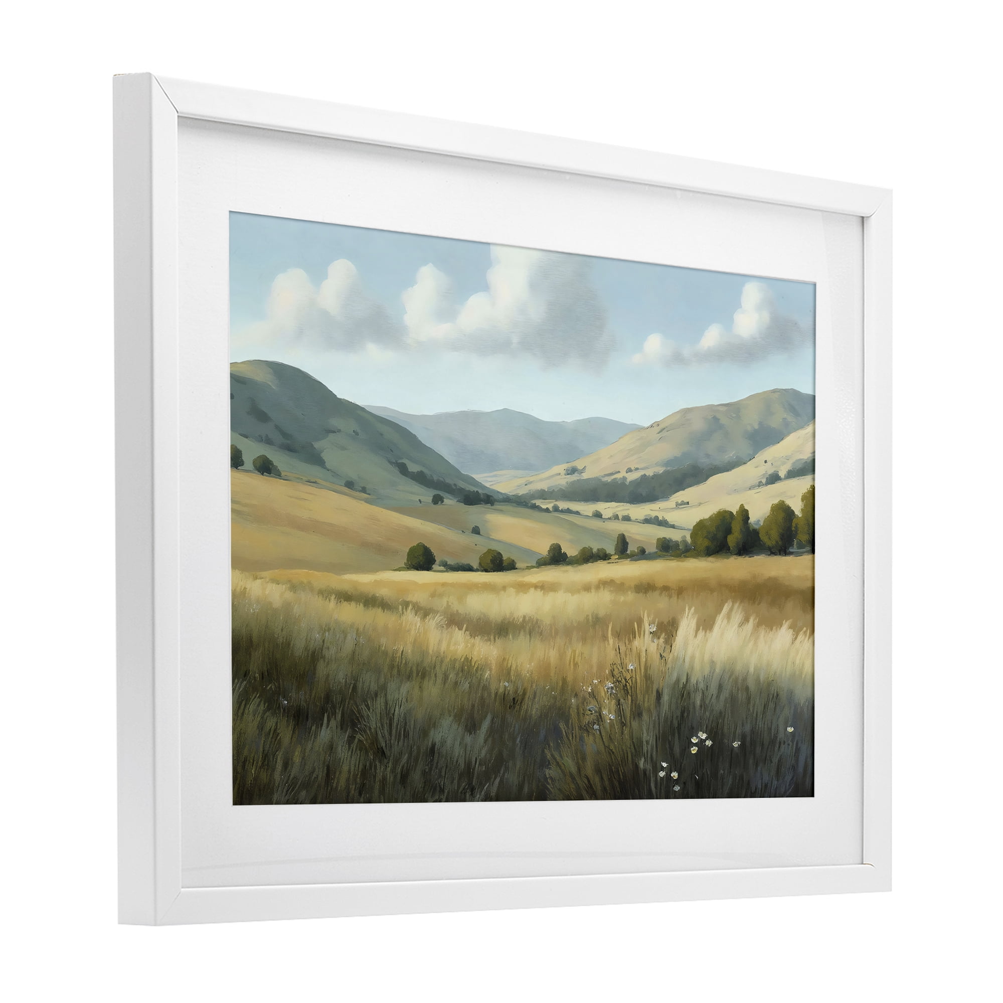 Stupell Industries Rolling Hills at Golden Hour White Framed Print Under Glass, design by Creative Studio
