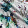 thumbnail image 1 of Soimoi Bird & Flowers Printed Poly Canvas Fabric Decor Sewing Fabric By The Yard 56 Inch WideDecorative Fabric For Curtains Tote bags-Turquoise Blue, 1 of 5