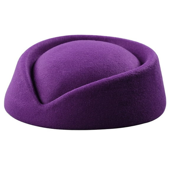 UNTERING Top Hat Solid Color Female Flight Attendant Hat Sweet Business Uniform Live Show Women Caps Hats Air Cosplay