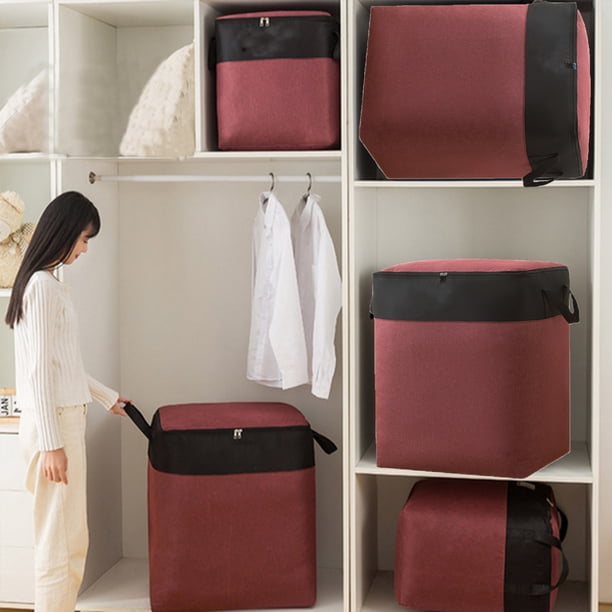 Organizador de Ropa, Bolsa Grande para Guardar Colchas, Impermeable y a Prueba de Polvo, 64 X 52 X 42 Cm, con Asas Reforzadas.