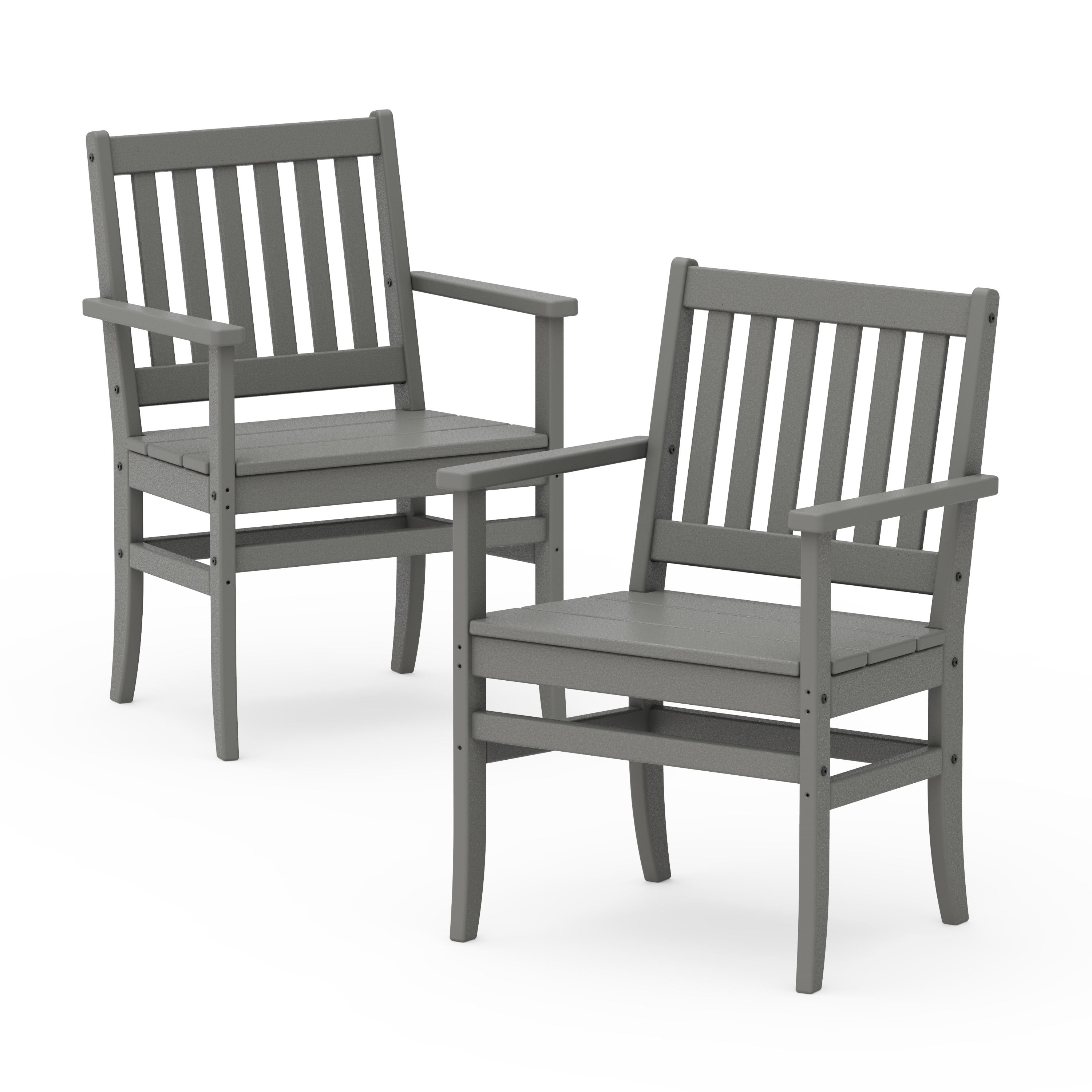 Better Homes & Gardens by POLYWOOD Southlake Outdoor Dining Arm Chair (2 Chairs), All-Weather HDPE, Patio Seat, Slate Gray