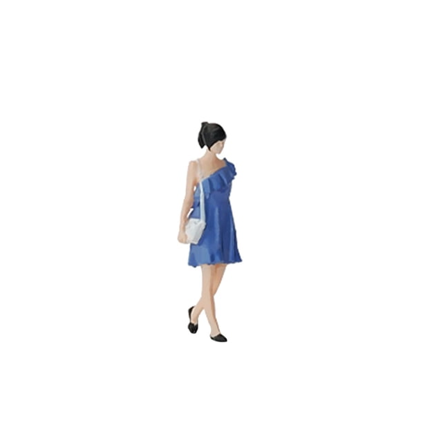 Figuras de vestido azul pintadas a mano Sunnimix colección de adornos de mesa de arena figura en miniatura