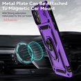 thumbnail image 4 of iPhone 11 Case with Lens Protection, iPhone 11 Cover with Camera Cover & Kickstand  Grade Shockproof Heavy Duty Protective with Magnetic Car Mount Holder for iPhone 11 (C-Purple), 4 of 17