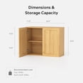 thumbnail image 5 of EYYTHUNG Laundry Wall Cabinets, Farmhouse Wood Storage Cabinet with Doors and Adjustable Shelf Wall Mounted Cabinets, Natural Oak, 5 of 7