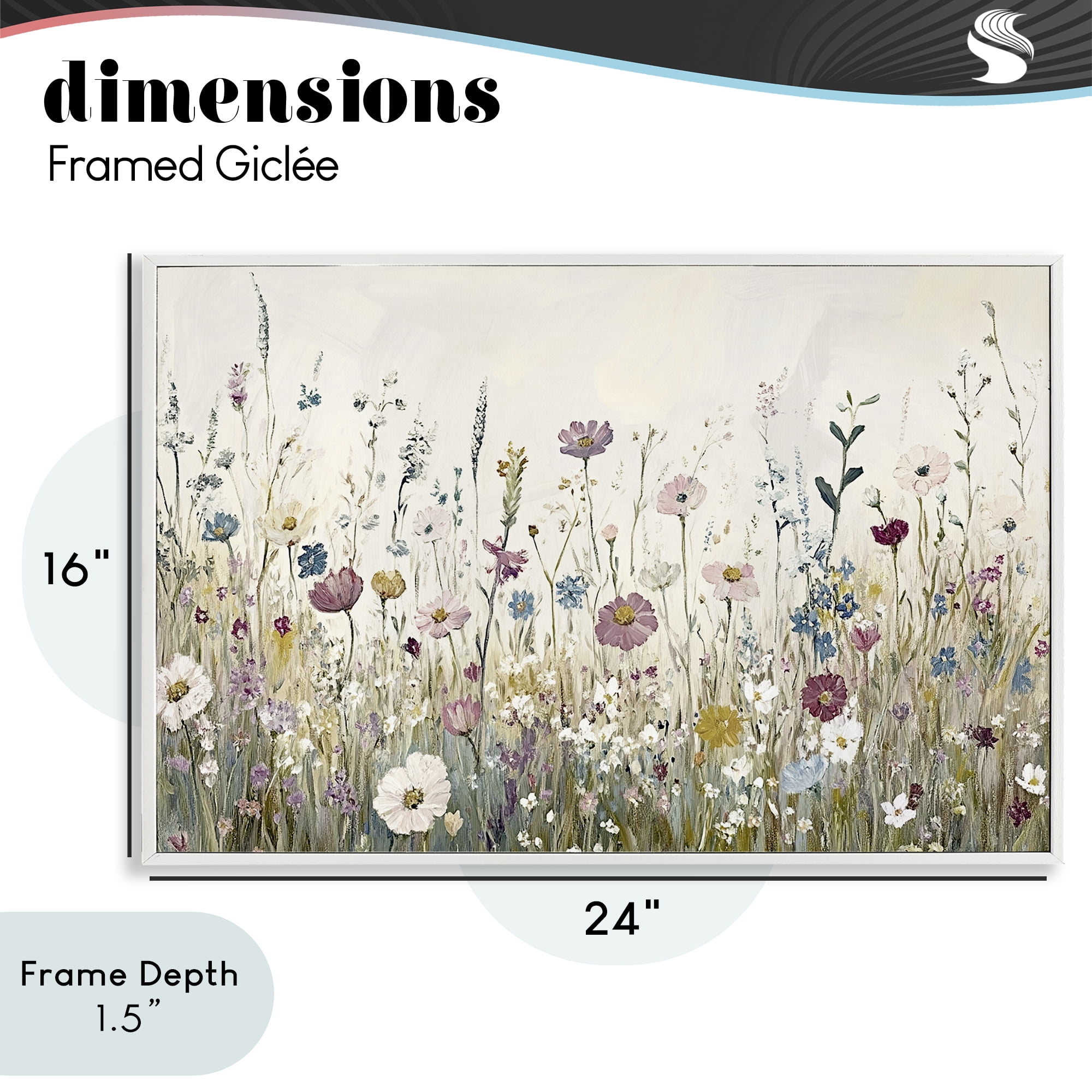 Stupell Industries Spring Blooms Pastoral Meadow White Framed Giclee Art, design by Kim Allen