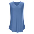 thumbnail image 6 of Woman Tank Tops Women's Tank Top Women's Tank Tops Women's Solid Color V Neck Cover Strip Casual Blouse Blue XXXL, 6 of 8