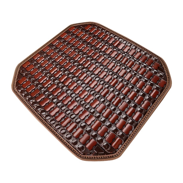 Cojín de bambú para asiento de coche, antideslizante, resistente, universal, transpirable, para verano Café