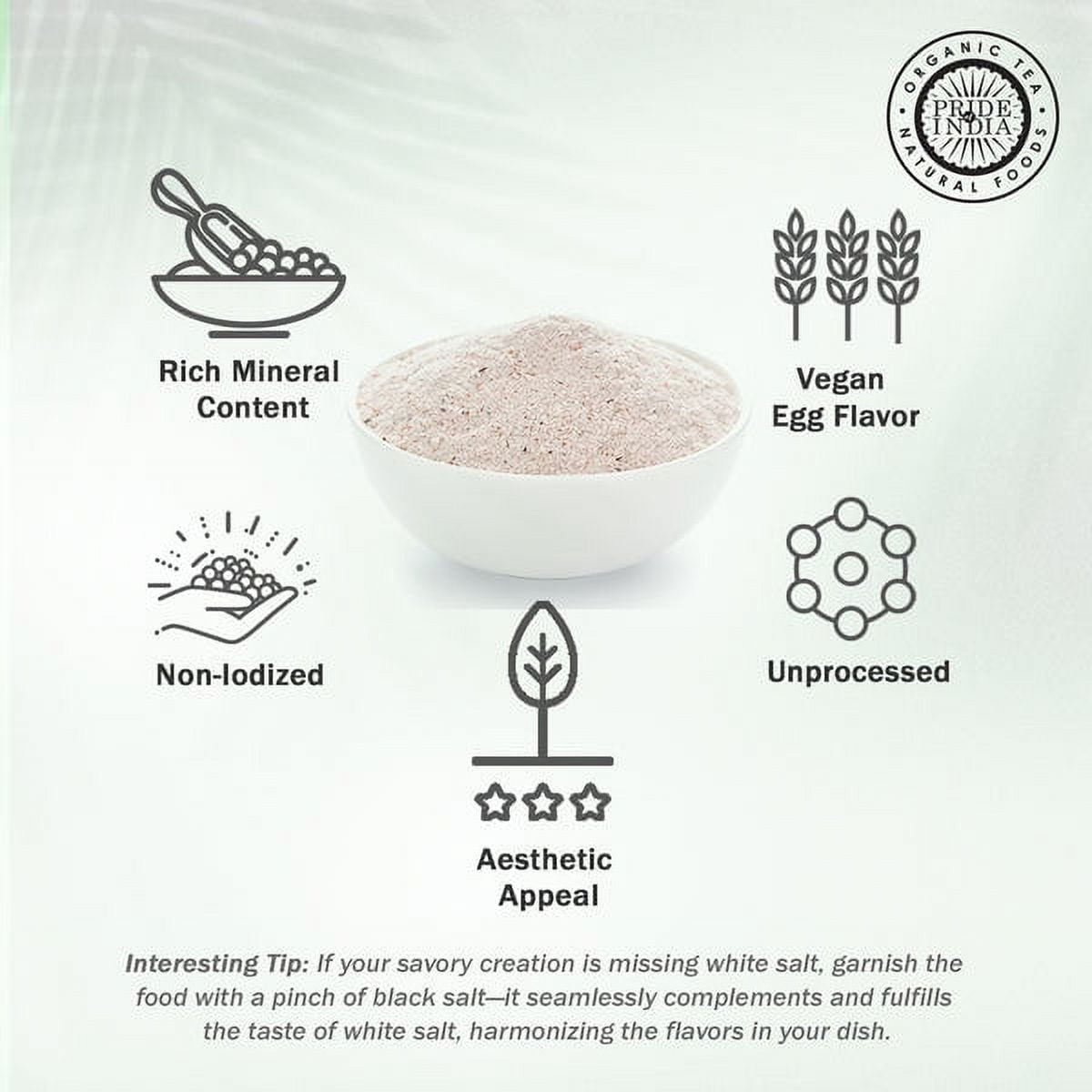 Pride Of India - Pack of 6 - Himalayan Black Salt Kala Namak, Extra Fine, 1 lb Dual Sifter Jar, Great for Vegan Cooking