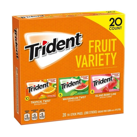 Product of Trident Fruit Sugar-Free Gum Variety Pack 20 Pk. 14 Ct.