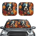 thumbnail image 2 of Sikiie Cute Colorful Flower French Bulldog Print Foldable Car Windshield Sun Visor, Car Window Sunshade Suitable for Sedan, SUV and Truck Car Accessories-Medium, 2 of 6
