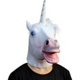 thumbnail image 2 of Costume d'Halloween Fête Masque de Latex Tête Animale Licorne, 2 of 5