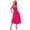Hot Pink, variant on Women's Surplice Sleeveless Midi Pleated Dress fabric 95% polyester fabric 5% spandex perfect for weddings events