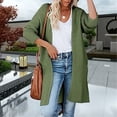 thumbnail image 5 of BOOMILK Cardigan Sweaters for Women Lightweight Plus Size Solid Casual Knitted Loose Long Sweater Coat Green, 5 of 8