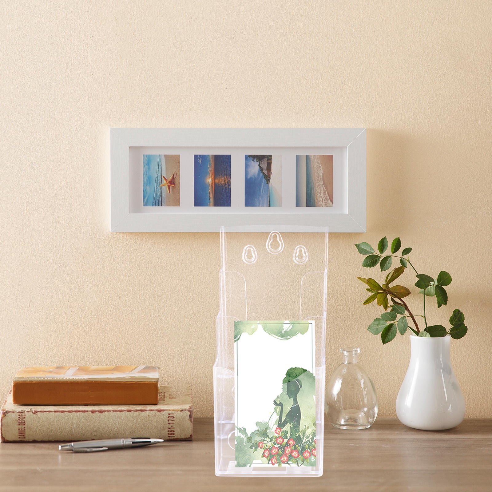 GAXIRE Transparent Business Card Display Stand with Sleek Glossy Finish for Office Desk
