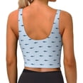 thumbnail image 3 of Xecao Party Shark Cute for Sports Bra with Removable Pads, Crop Tank Top Design, Women's Longline Sports Bra - Non-Wired -, 3 of 9