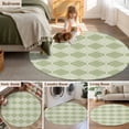 thumbnail image 5 of Round Rug 6Ft Washable Non-Slip, Sage Green Morocco Circle Area Rugs for Living Room Bedroom, Vintage Abstract Geometric Pattern Indoor Floor Mats Carpet Runner for Home Decor Aesthetic, 5 of 8