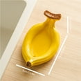thumbnail image 2 of Cute Banana Shape Ceramic Soap Box Draining Rack for Bathroom, 2 of 7