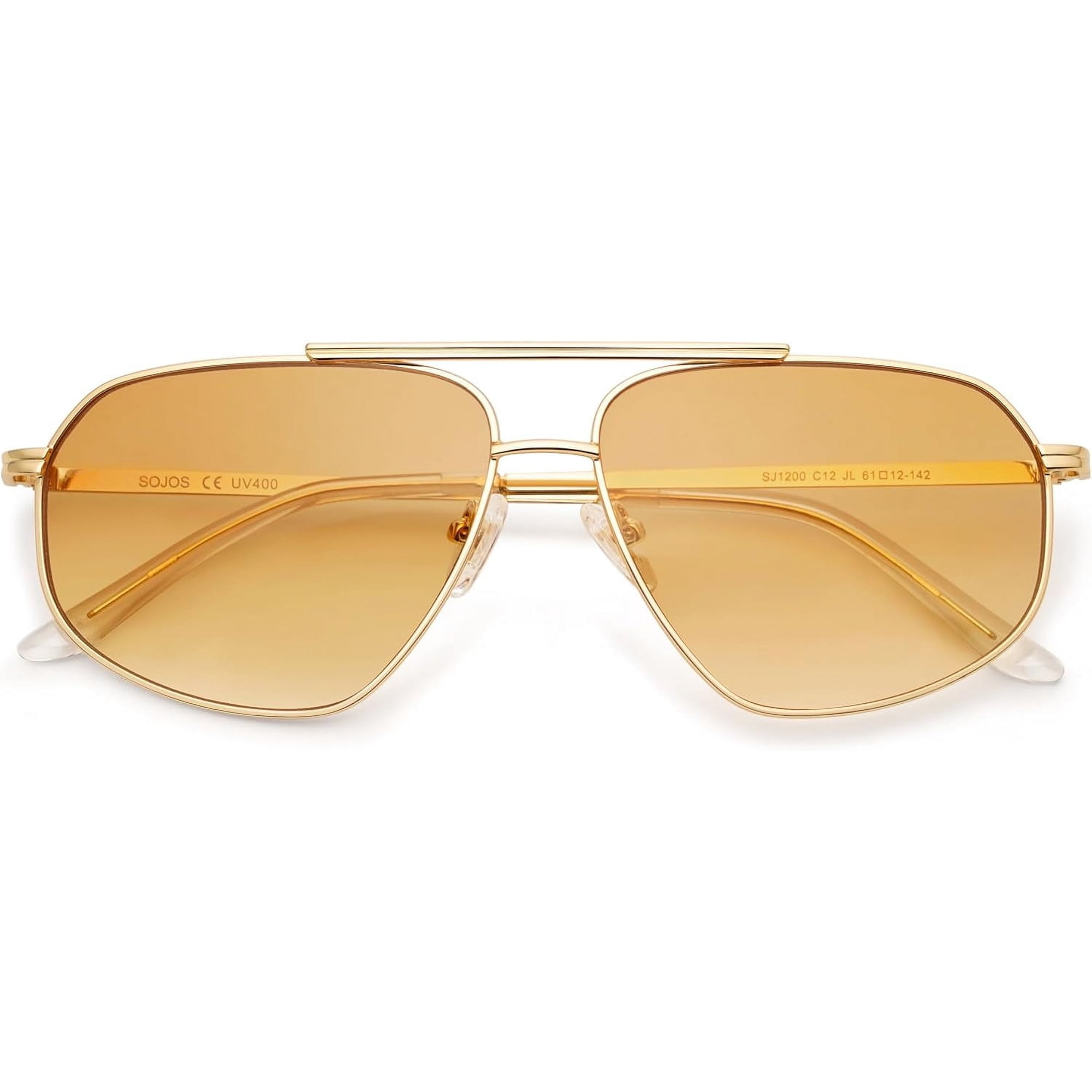 Retro Hexagon Aviator Sunglasses Trendy Vintage UV400 Protection Unisex SOJOS Retro Hexagon Aviator Sunglasses for Women Men Trendy  main image 4