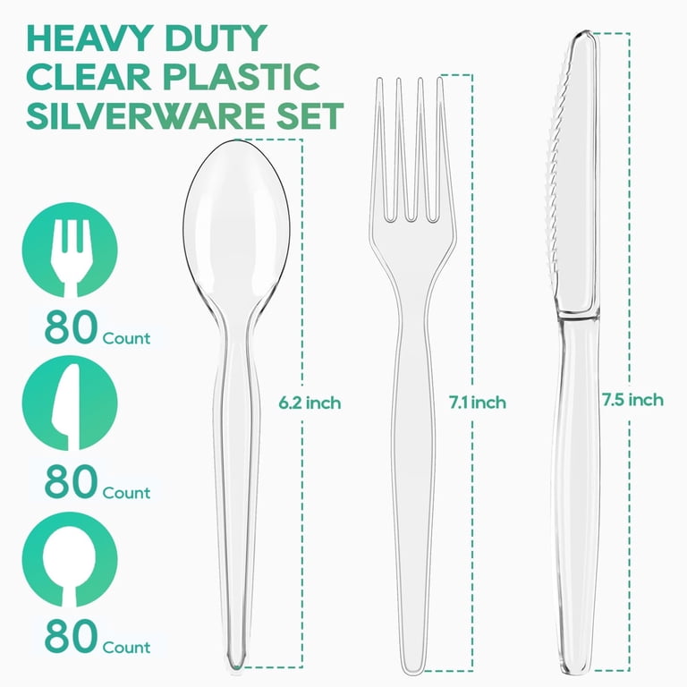 Focusline Clear Plastic Silverware Set, 240-Piece photo 6
