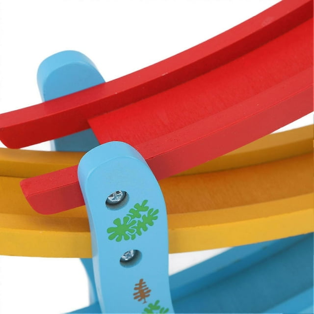 Race Car Ramp Set 4 Cars Educational Early Learning Smooth Gliding Wooden Car Ramp Racer Toy for Boys Girls Ramp Racer