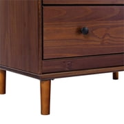 Bowery Hill Modern 40H Solid Wood Bedroom Dresser with 4-Drawers in Walnut