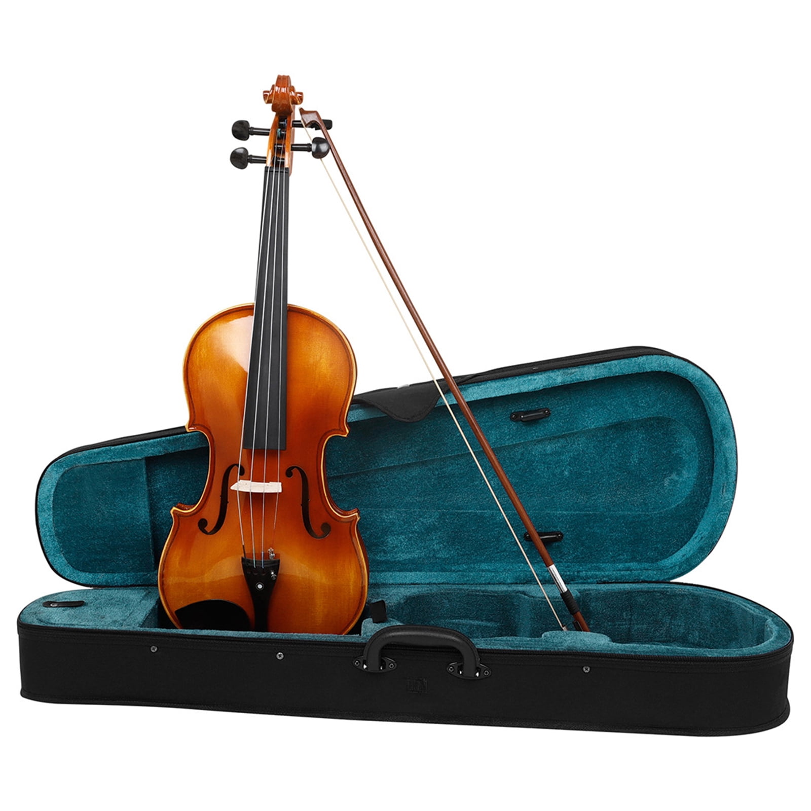 FEAMOS Spruce Wood Viola with Bow and Carrying Case Stringed Instrument 16 Inch Viola Replacement Kits for Beginners Students