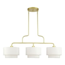 50303-33 Livex Lighting Manorwood - 3 Light Extra Large Linear Chandelier-30 Inches Tall and 13 Inches Wide-Soft Gold Finish