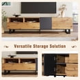thumbnail image 4 of Modern TV Stand for 80'' TV with Double Storage Space, Media Console Table, Entertainment Center with Drop Down Door for Living Room, Bedroom, Home Theatre, 4 of 8