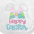 thumbnail image 4 of Inktastic Happy Easter with Bunny Ears and Flowers Boys or Girls Baby Bib, 4 of 4