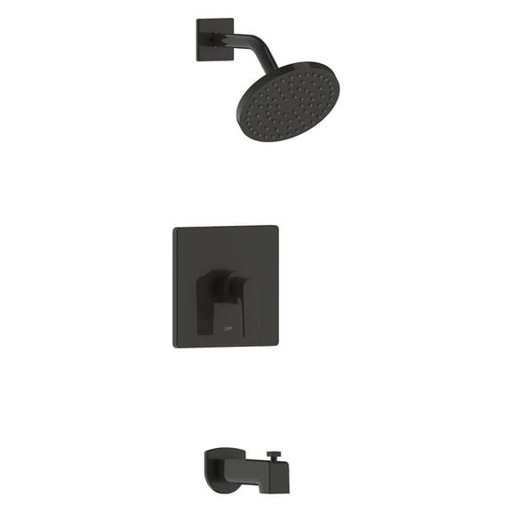 Chatelet Single-Handle 1-Spray Settings Round Tub and Shower Faucet Set in Matte Black