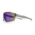 thumbnail image 6 of Boys Child Size Wrap Shield Aerodynamic Sport Plastic Sunglasses Silver - Teal Mirror, 6 of 8