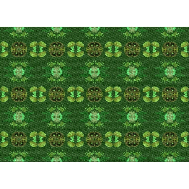 Ahgly Company Machine Washable Indoor Rectangle Transitional Deep Emerald Green Area Rugs, 4' x 6'