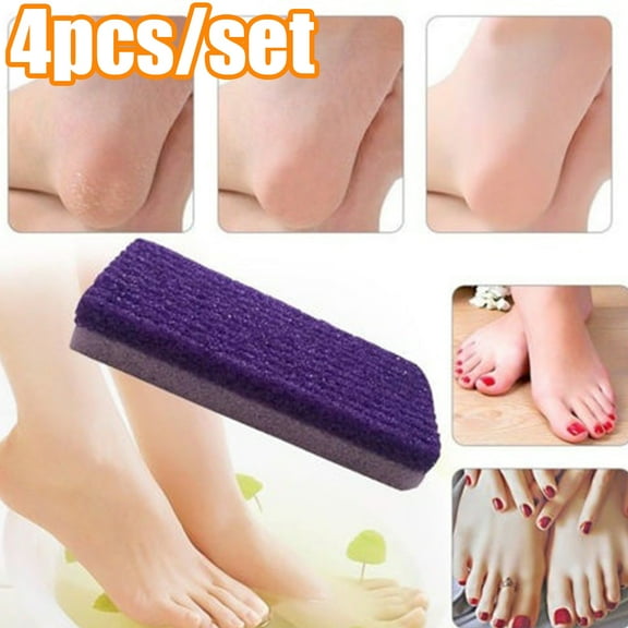 Cheers.US 4Pcs/Set Foot Pumice Stone, Foot Scrubber Callus Remover, Exfoliation to Remove Dead Skin for Foot, Heel, Toes, Dry Dead Skin Scrubber Corn Remover Natural Foot File Massage Spa