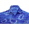 thumbnail image 4 of HAPPY BAY Men's Funky Beach Tropical Party Shirts Short Sleeve Button Down Hawaiian Shirt for Men S Royal, Sunset Clouds Summer, 4 of 7