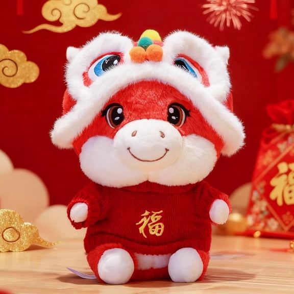 Eoozwa Lunar New Year Horse Dance Doll Toy Plush for Holiday Gathering and Gift Cultural Decorative Tradition Soft Stuffed Animal