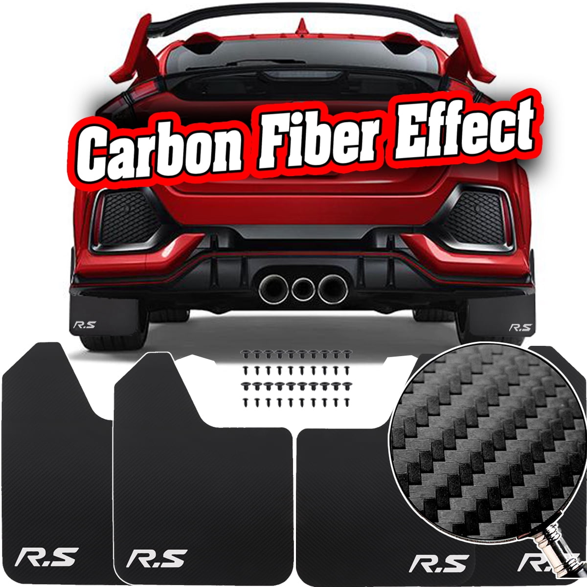 4X Carbon Fiber Universal Mud Flaps Splash Guards Mudguards for Car Pickup SUV Van Truck
