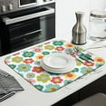 thumbnail image 3 of Pioneer Flower Floral Print Pattern Kitchen Dish Drying Mat 1 Pack, Ultra Absorbent Microfiber Drainer Mat, 16"x18", 3 of 6