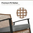 thumbnail image 4 of KAMEROUT 3-Piece Patio Conversation Set, PE Wicker Rocking Chairs with Gray Cushions & 2-Tier Coffee Table, Outdoor Furniture for Backyard/Patio, 4 of 8