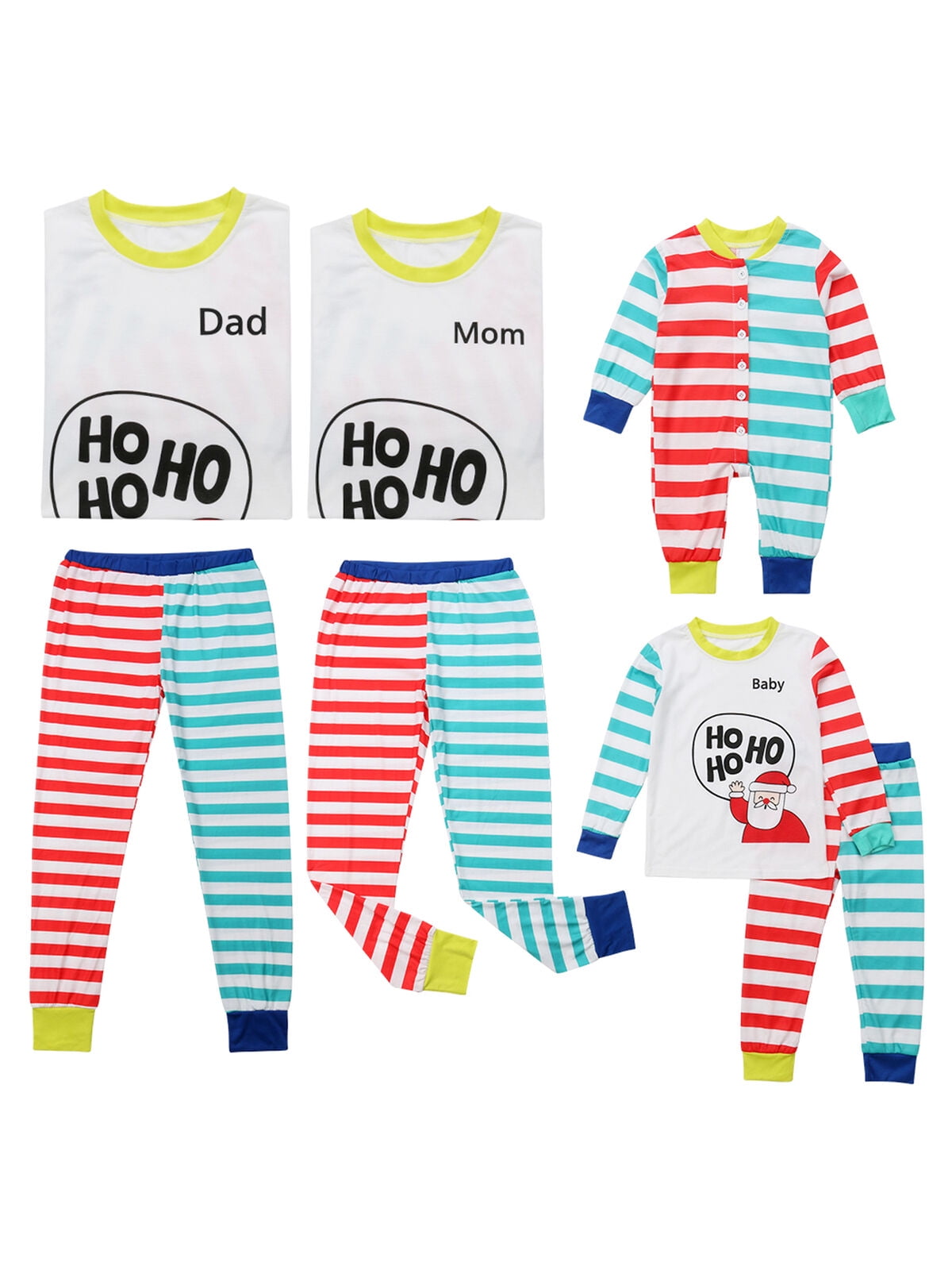 wsevypo - Christmas Family Matching Pyjamas PJS Set Xmas Santa