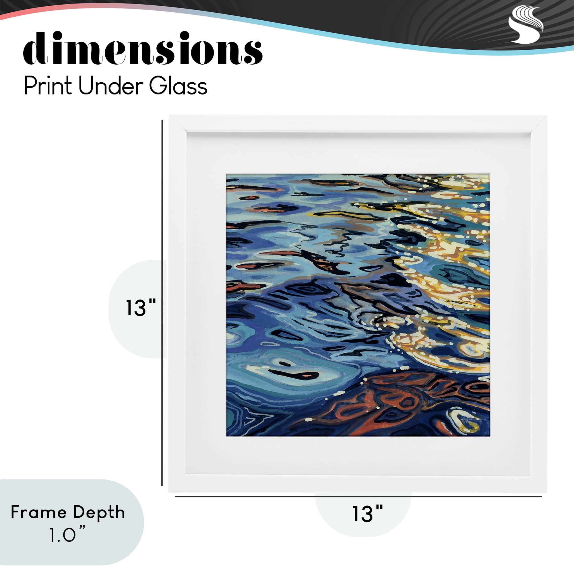Stupell Industries Sunrise on Rippling Water White Framed Print Under Glass, design by Kate Jarvik Birch