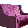Armen Living Barrister Loveseat, Purple Velvet with Crystal Buttons