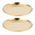 thumbnail image 4 of 1 Set 2Pcs Stainless Steel Jewelry Storage Display Trays Soap Holders (Golden), 4 of 8