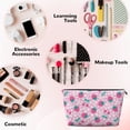 thumbnail image 3 of Toiletry Bag, Cute Berry Strawberry Flower Leather Waterproof Travel Makeup Cosmetic Bag Organizer, Large Capacity Toiletry Bag for Travel Size Toiletries, Skin Care Bag for Women, 3 of 8