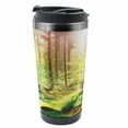 thumbnail image 1 of Forest Travel Mug, Sunset Moss Woods Trees, Steel Thermal Cup, 16 oz, by Ambesonne, 1 of 2