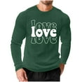 thumbnail image 6 of EchfiProm Mens T shirts Long Sleeve Shirts Army Green Valentine Waffle Crewneck Tops for Adult Love L, 6 of 7