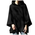 thumbnail image 3 of Yoodem Hoodies for Women Oversized Hoodie Solid Long Women Top Sweatshirt Sleeve Casual Pocket Hooded Size Plus Loose Splice Women's Hoodies & Sweatshirts Womens Hoodies Black 4XL, 3 of 8