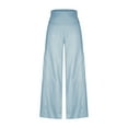 thumbnail image 6 of qolati Women's Wide Leg Pants High Waisted Long Lounge Pants Elastic Waist Casual Comfy Flowy Beach Trousers, 6 of 6