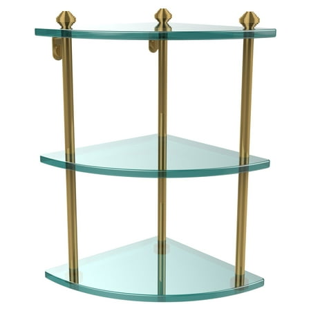 - Allied Brass South Beach Three Tiered Corner Glass Shelf