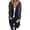Black M, variant on Women Spring Fall Coat Denim Jacket Overcoat Patchwork Double-breasted with Flap Pockets Colorblock Mid Length Lady Overcoat